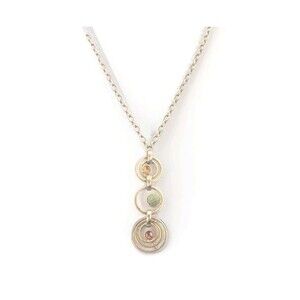 Lia Sophia Sorbet Matte Brushed Gold Tone Rhinestone Circle Pendant Necklace